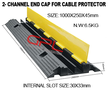 PVC 2- channel End Cap for Cable Protector