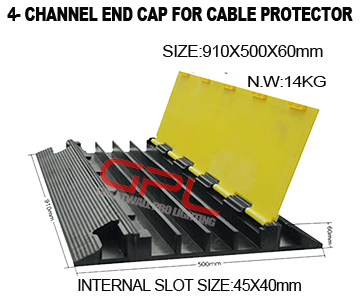 PVC 4- channel End Cap for Cable Protector